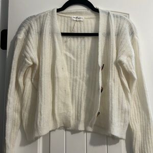 Off white button up sweater
